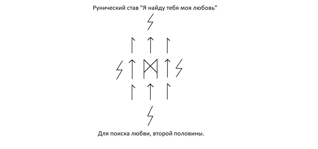 Рунический став крючок любви и брака как рисовать